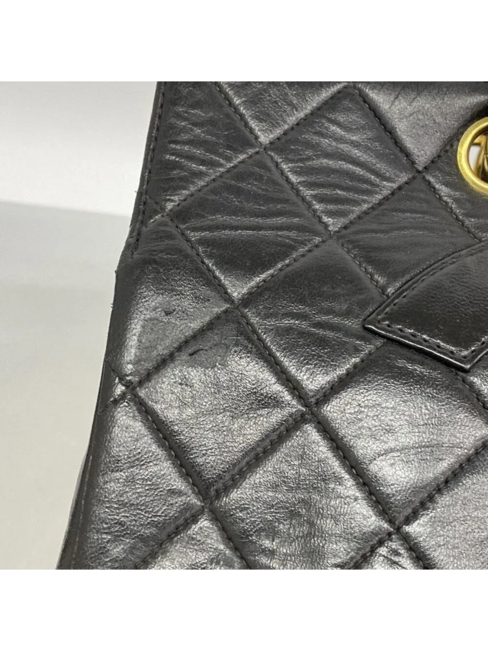 Chanel Chain Tote Quilted Lambskin Black Gold